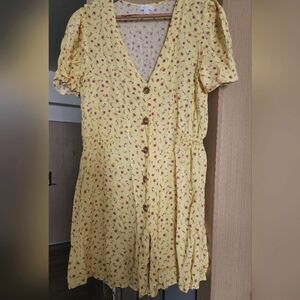 Yellow floral dress XL